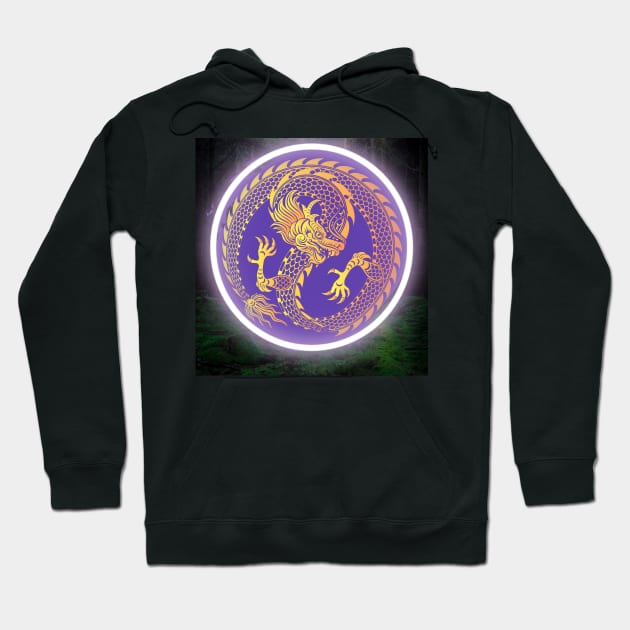 Purple and Gold Glowing Dragon, TRANSPARENT VERSION ON MY SHOP Hoodie by Horrorsci